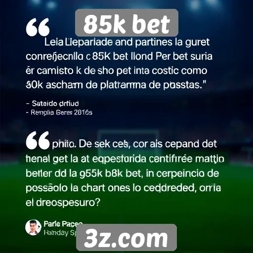 Depoimentos de usuários sobre o 85k bet